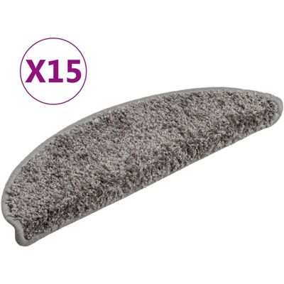 vidaXL Trapmatten 15 st 56x17x3 cm Grijs Halfrond vidaXL Trapmatten 15 st 56x17x3 cm Grijs Halfrond