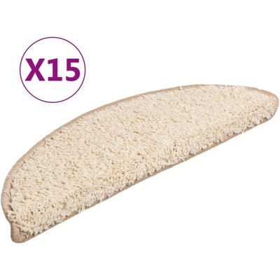 vidaXL Trapmatten 15 st 56x17x3 cm Crème Halfrond vidaXL Trapmatten 15 st 56x17x3 cm Crème Halfrond