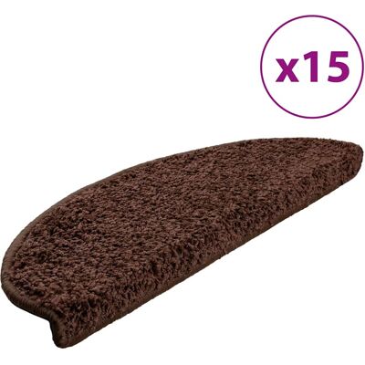 vidaXL Trapmatten 15 st 65x21x4 cm Bruin Halfrond Groot vidaXL Trapmatten 15 st 65x21x4 cm Bruin Halfrond Groot