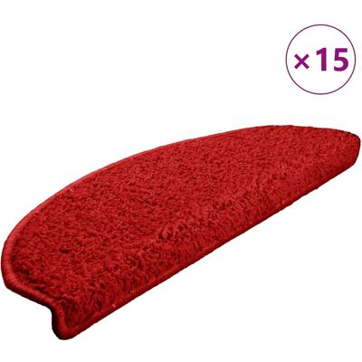 vidaXL Trapmatten 15 st 65x21x4 cm Rood Halfrond Groot vidaXL Trapmatten 15 st 65x21x4 cm Rood Halfrond Groot