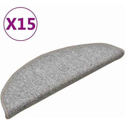 vidaXL Trapmatten 15 st 56x17x3 cm lichtgrijs halfrond vidaXL Trapmatten 15 st 56x17x3 cm lichtgrijs halfrond