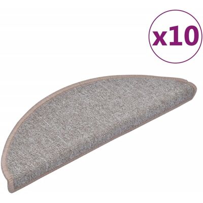 vidaXL Trapmatten 10 st 65x24x4 cm lichtbruin halfrond groot vidaXL Trapmatten 10 st 65x24x4 cm lichtbruin halfrond groot