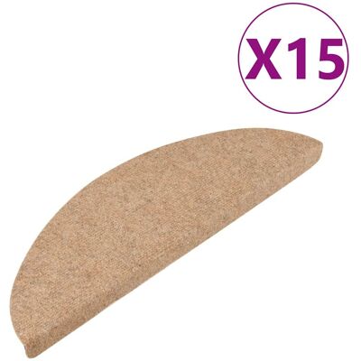vidaXL Trapmatten zelfklevend 15 st 56x17x3 cm beige vidaXL Trapmatten zelfklevend 15 st 56x17x3 cm beige
