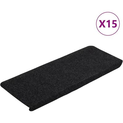 vidaXL Trapmatten zelfklevend 15 st 65x24,5x3,5 cm zwart vidaXL Trapmatten zelfklevend 15 st 65x24,5x3,5 cm zwart