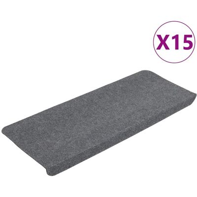 vidaXL Trapmatten zelfklevend 15 st 65x24,5x3,5 cm grijs vidaXL Trapmatten zelfklevend 15 st 65x24,5x3,5 cm grijs