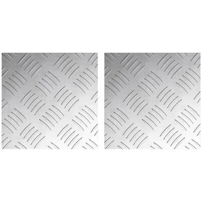vidaXL Trap Tread 2 st 20 x 20 cm Zilver Aluminium Vierkant vidaXL Trap Tread 2 st 20 x 20 cm Zilver Aluminium Vierkant