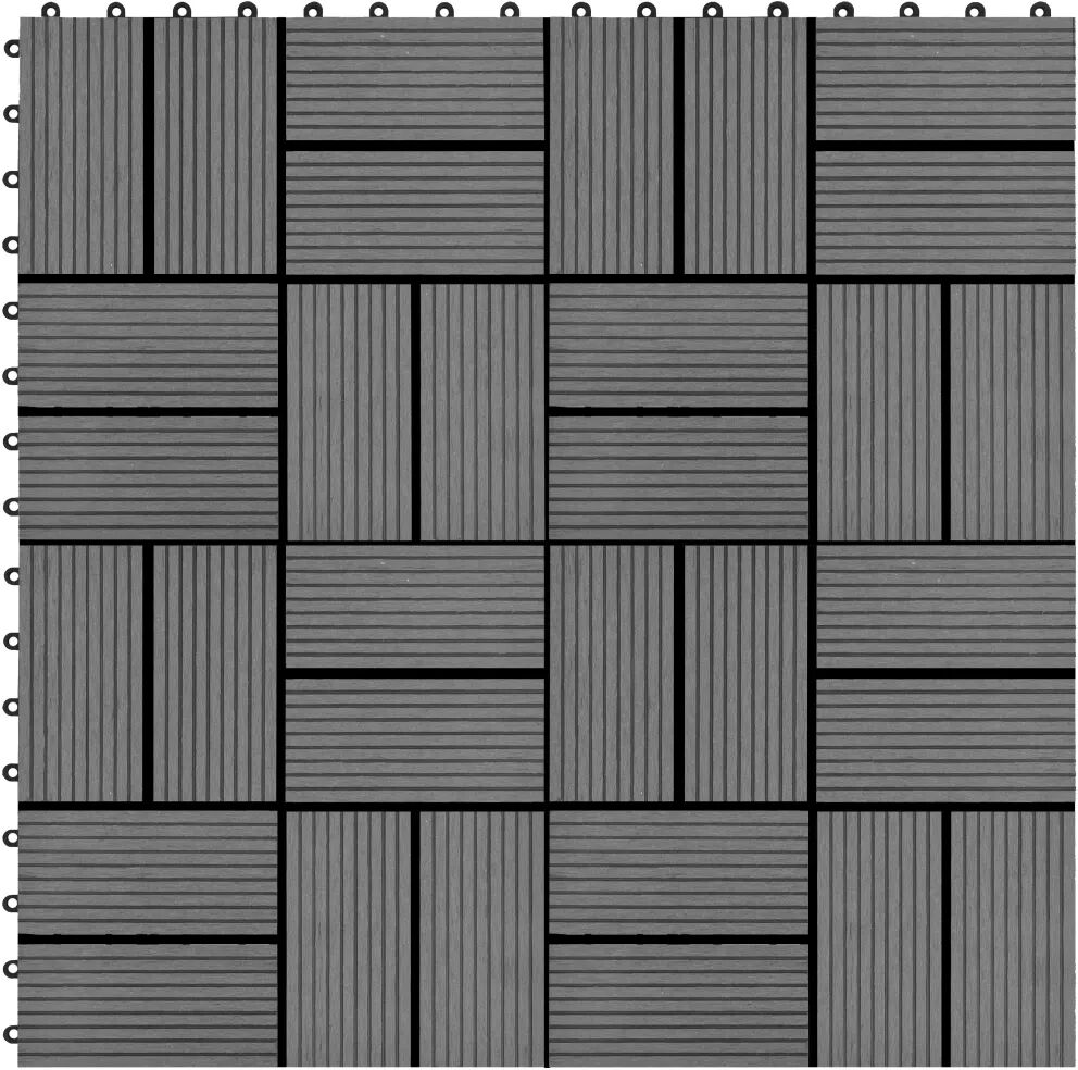 vidaXL 22 st Terrastegels 30x30 cm 2 m² HKC grijs