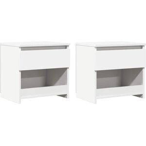 vidaXL Nachtkastjes 2 st 40x30x39 cm bewerkt hout wit vidaXL Nachtkastjes 2 st 40x30x39 cm bewerkt hout wit