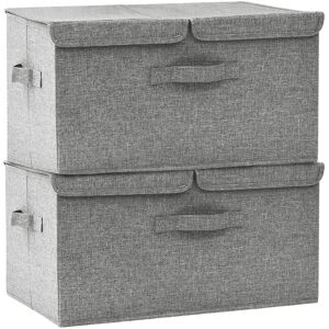 vidaXL Opbergboxen 2 st 50x30x25 cm stof grijs vidaXL Opbergboxen 2 st 50x30x25 cm stof grijs