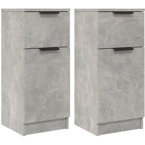 vidaXL Dressoirs 2 st 30x30x70 cm bewerkt hout betongrijs vidaXL Dressoirs 2 st 30x30x70 cm bewerkt hout betongrijs