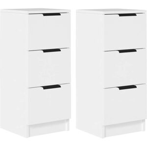 vidaXL Dressoirs 2 st 30x30x70 cm bewerkt hout wit vidaXL Dressoirs 2 st 30x30x70 cm bewerkt hout wit