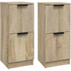 vidaXL Dressoirs 2 st 30x30x70 cm bewerkt hout sonoma eikenkleurig vidaXL Dressoirs 2 st 30x30x70 cm bewerkt hout sonoma eikenkleurig