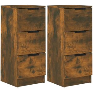vidaXL Dressoirs 2 st 30x30x70 cm bewerkt hout gerookt eikenkleurig vidaXL Dressoirs 2 st 30x30x70 cm bewerkt hout gerookt eikenkleurig
