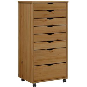vidaXL Ladekast MOSS verrijdbaar massief grenenhout honingbruin vidaXL Ladekast MOSS verrijdbaar massief grenenhout honingbruin