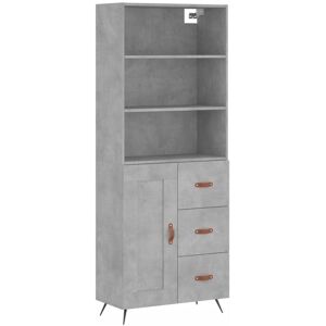 vidaXL Hoge kast 69,5x34x180 cm bewerkt hout betongrijs vidaXL Hoge kast 69,5x34x180 cm bewerkt hout betongrijs
