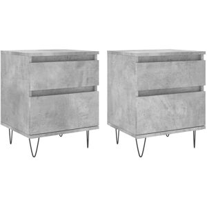 vidaXL Nachtkastjes 2 st 40x35x50 cm bewerkt hout betongrijs vidaXL Nachtkastjes 2 st 40x35x50 cm bewerkt hout betongrijs