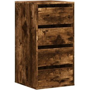 vidaXL Ladekast 40x41x76 cm bewerkt hout gerookt eikenkleurig vidaXL Ladekast 40x41x76 cm bewerkt hout gerookt eikenkleurig