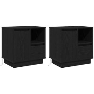vidaXL Nachtkastje 2 pcs Zwart Eiken 50 x 34,5 x 50 cm. Bewerkt hout vidaXL Nachtkastje 2 pcs Zwart Eiken 50 x 34,5 x 50 cm. Bewerkt hout