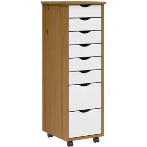 vidaXL Ladekast MOSS verrijdbaar massief grenenhout honingbruin vidaXL Ladekast MOSS verrijdbaar massief grenenhout honingbruin