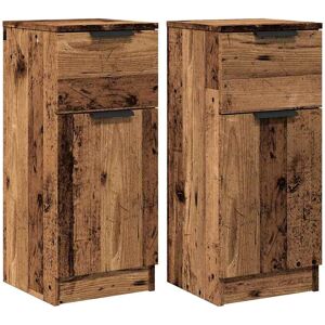 vidaXL Dressoirs 2 st 30x30x70 cm bewerkt hout oud houtkleurig vidaXL Dressoirs 2 st 30x30x70 cm bewerkt hout oud houtkleurig