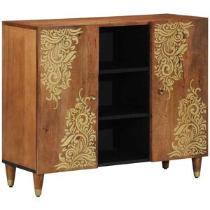 vidaXL Dressoir met plank Bruin 90 x 33 x 75 cm Massief Mango Hout vidaXL Dressoir met plank Bruin 90 x 33 x 75 cm Massief Mango Hout