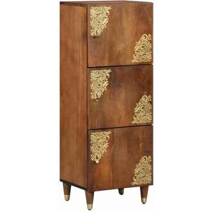 vidaXL Highboard met plank Bruin 40 x 33 x 110 cm Massief Mango Hout vidaXL Highboard met plank Bruin 40 x 33 x 110 cm Massief Mango Hout