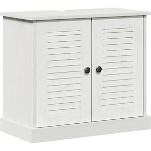 vidaXL Wastafelkast met plank VIGO Wit en Antiek Wit 68 x 34 x 59 cm vidaXL Wastafelkast met plank VIGO Wit en Antiek Wit 68 x 34 x 59 cm