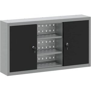 vidaXL Gereedschapskast met plank Zwart en Grijs 100 x 20 x 55 cm vidaXL Gereedschapskast met plank Zwart en Grijs 100 x 20 x 55 cm