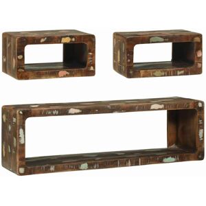 vidaXL Tv-meubelset met plank 3 pcs Multikleur Massief gerecycled hout vidaXL Tv-meubelset met plank 3 pcs Multikleur Massief gerecycled hout
