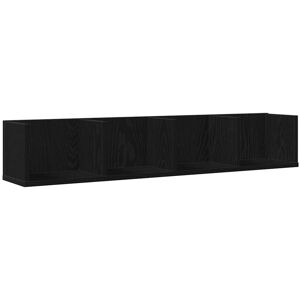 vidaXL Wandplank met plank Zwart Eiken 100 x 18 x 18 cm Bewerkt hout vidaXL Wandplank met plank Zwart Eiken 100 x 18 x 18 cm Bewerkt hout