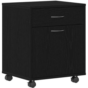 vidaXL Rollende kast met wiel Zwart Eiken 45 x 38 x 54 cm Bewerkt hout vidaXL Rollende kast met wiel Zwart Eiken 45 x 38 x 54 cm Bewerkt hout