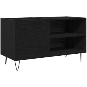 vidaXL Platenkast met plank Zwart Eiken 85 x 38 x 48 cm Bewerkt hout vidaXL Platenkast met plank Zwart Eiken 85 x 38 x 48 cm Bewerkt hout