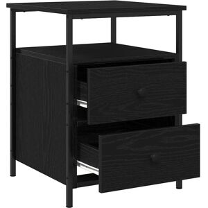 vidaXL Nachtkastje 2 pcs Zwart Eiken 34 x 35,5 x 50 cm Bewerkt hout vidaXL Nachtkastje 2 pcs Zwart Eiken 34 x 35,5 x 50 cm Bewerkt hout