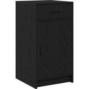 vidaXL Dressoir met lade Zwart Eiken 40 x 40,5 x 75 cm Bewerkt hout vidaXL Dressoir met lade Zwart Eiken 40 x 40,5 x 75 cm Bewerkt hout