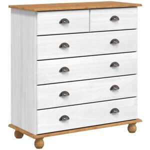 vidaXL Ladeblok ASKIM Wit 91 x 40 x 95,5 cm Massief grenenhout vidaXL Ladeblok ASKIM Wit 91 x 40 x 95,5 cm Massief grenenhout