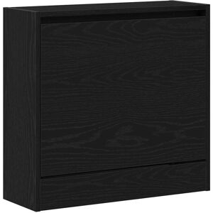 vidaXL Schoenenkast met plank Zwart Eiken 60 x 21 x 57 cm Bewerkt hout vidaXL Schoenenkast met plank Zwart Eiken 60 x 21 x 57 cm Bewerkt hout