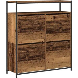 vidaXL Schoenenkast met plank Oudhout 100 x 34 x 112 cm Bewerkt hout vidaXL Schoenenkast met plank Oudhout 100 x 34 x 112 cm Bewerkt hout
