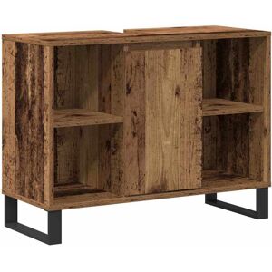 vidaXL Badkamerkast met plank Oud Hout 80 x 33 x 60 cm Bewerkt hout vidaXL Badkamerkast met plank Oud Hout 80 x 33 x 60 cm Bewerkt hout