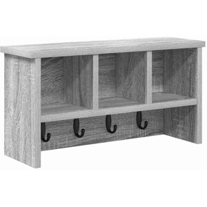 vidaXL Wandgemonteerde kapstok met plank Grijs Sonoma 50 x 16 x 26 cm vidaXL Wandgemonteerde kapstok met plank Grijs Sonoma 50 x 16 x 26 cm