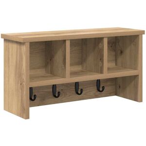 vidaXL Wandgemonteerde kapstok met plank Artisan Eiken 50 x 16 x 26 cm vidaXL Wandgemonteerde kapstok met plank Artisan Eiken 50 x 16 x 26 cm