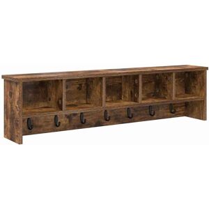 vidaXL Wandgemonteerde kapstok met plank Rook Eiken 100 x 16 x 26 cm vidaXL Wandgemonteerde kapstok met plank Rook Eiken 100 x 16 x 26 cm