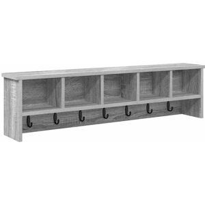vidaXL Wandgemonteerde kapstok met plank Grijs Sonoma 100 x 16 x 26 cm vidaXL Wandgemonteerde kapstok met plank Grijs Sonoma 100 x 16 x 26 cm