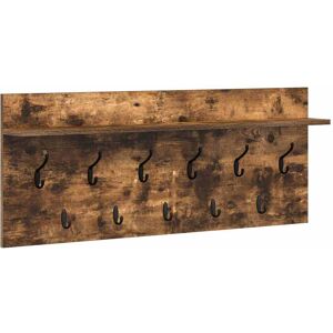 vidaXL Wandgemonteerde kapstok met plank Rook Eiken 100 x 40 x 12 cm vidaXL Wandgemonteerde kapstok met plank Rook Eiken 100 x 40 x 12 cm