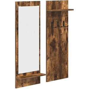 vidaXL Wandgemonteerde kapstok Rook Eiken 70 x 10 x 90 cm Bewerkt hout vidaXL Wandgemonteerde kapstok Rook Eiken 70 x 10 x 90 cm Bewerkt hout