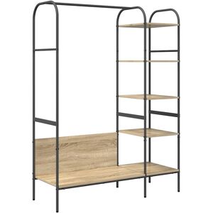 vidaXL Kledingrek met plank Bruin 120 x 44 x 160 cm Bewerkt hout vidaXL Kledingrek met plank Bruin 120 x 44 x 160 cm Bewerkt hout
