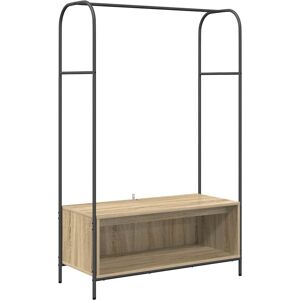 vidaXL Kledingrek Bruin Eiken 100 x 44 x 160 cm Bewerkt hout vidaXL Kledingrek Bruin Eiken 100 x 44 x 160 cm Bewerkt hout
