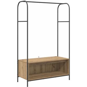 vidaXL Kledingrek Bruin Eiken 100 x 44 x 160 cm Bewerkt hout vidaXL Kledingrek Bruin Eiken 100 x 44 x 160 cm Bewerkt hout