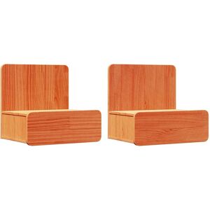 vidaXL Nachtkastje 2 pcs Wasbruin 44 x 32,5 x 40 cm Massief grenenhout vidaXL Nachtkastje 2 pcs Wasbruin 44 x 32,5 x 40 cm Massief grenenhout