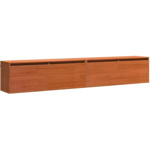 vidaXL Wandkast met plank Wandgemonteerd Wasbruin Massief grenenhout vidaXL Wandkast met plank Wandgemonteerd Wasbruin Massief grenenhout