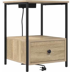 vidaXL Nachtkastje met lade Sonoma Eik 42 x 41 x 56 cm Bewerkt hout vidaXL Nachtkastje met lade Sonoma Eik 42 x 41 x 56 cm Bewerkt hout